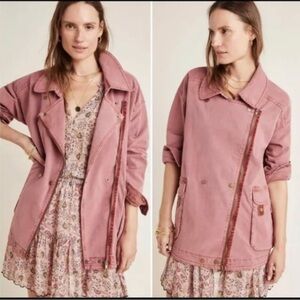 Letty Relaxed Jacket Size L Front cargo pockets Asymmetrical zip front